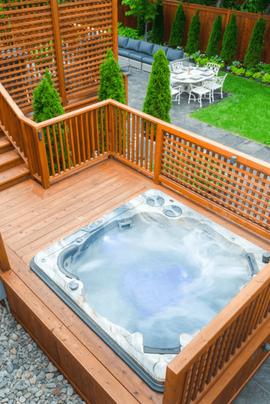 sunken hot tub